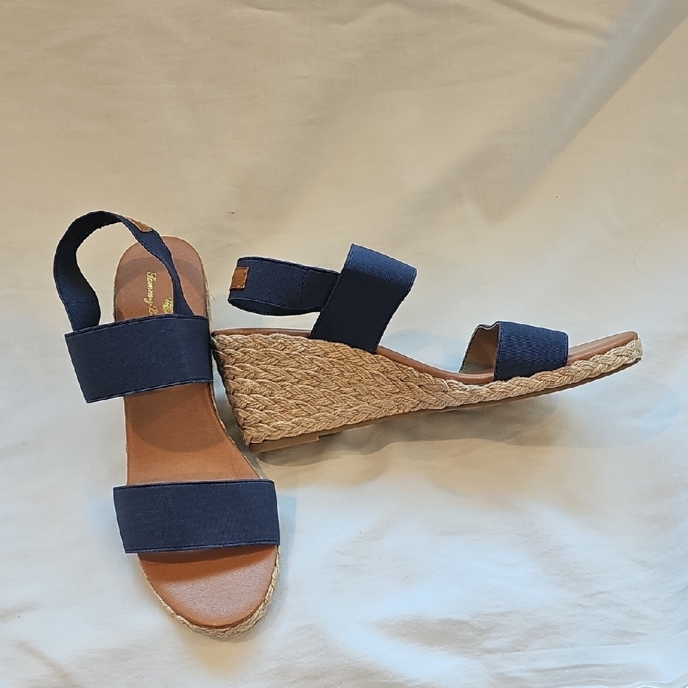 Tommy Bahama Navy Espadrille Wedges - Picture 2 of 3